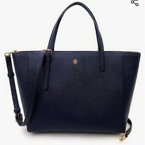 Tory Burch Blue Tote Bag with Gold Hardware